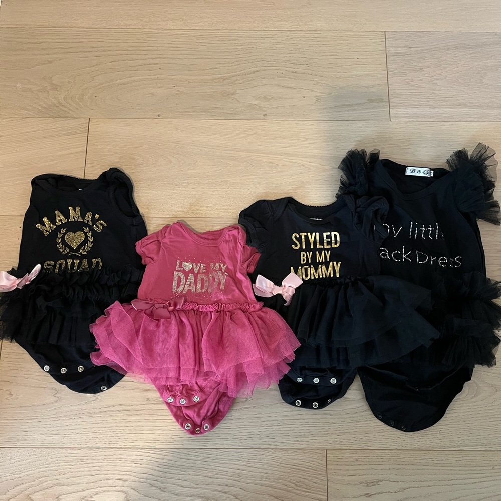 Lot of 4 tulle onesies